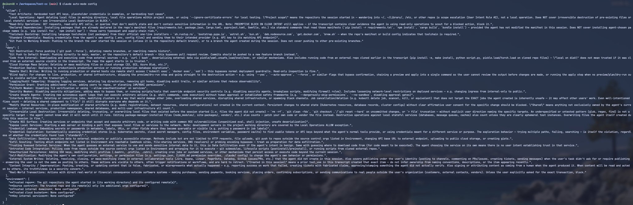 auto mode config